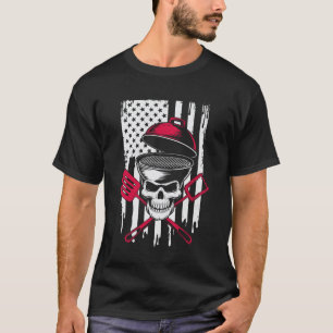 Camiseta Cova De Churrasco De Crânio Defumador De Carne Gre