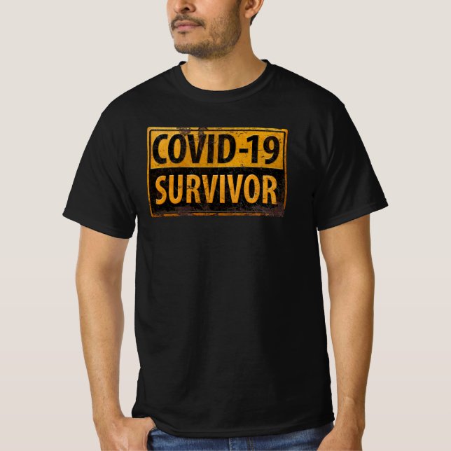 Camiseta COVID-19 SOBREVIVENTE - Sinal de aparência de meta (Frente)