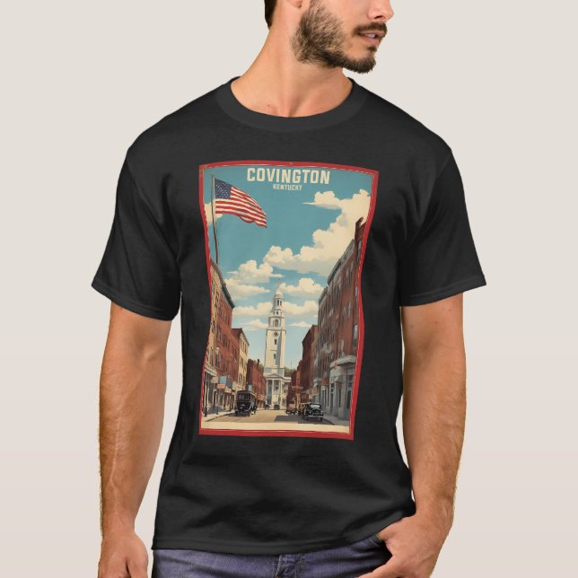 Camiseta Covington Kentucky Usa Viagens vintage Turismo (Frente)