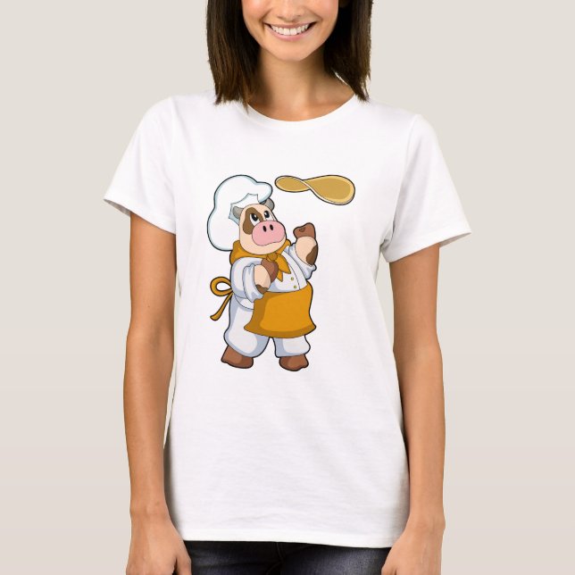 Camiseta Cow as Cook with Dough (Frente)