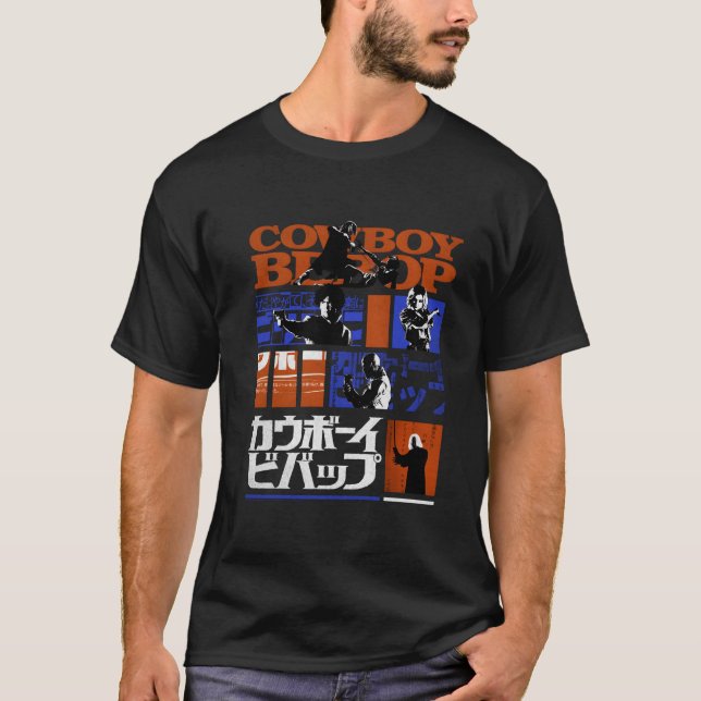 Camiseta Cow Bebop Kanji Comic Strips (Frente)
