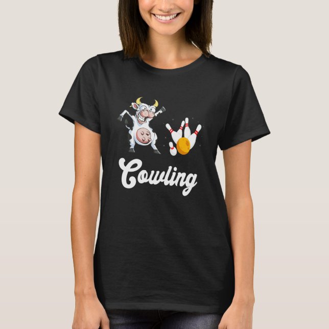 Camiseta Cow Bowling Bowler Bowling Team Bowling Pin Strike (Frente)