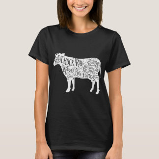 Camiseta Cow Butchers Beef Cuts Diagram