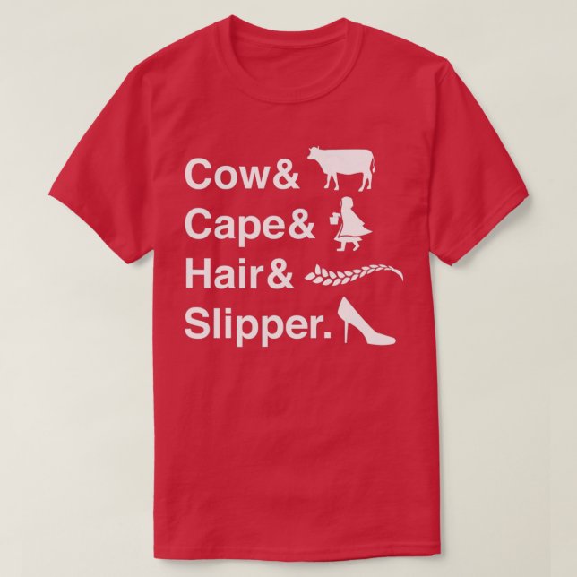 Camiseta Cow Cape Hair & Slipper High School Theatre  Music (Frente do Design)
