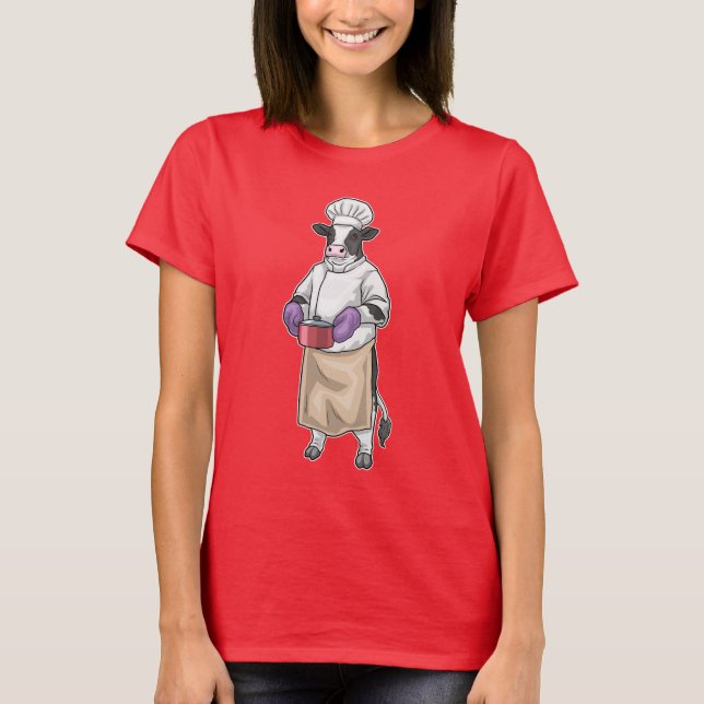 Camiseta Cow Cook Cooking pot Cooking (Frente)