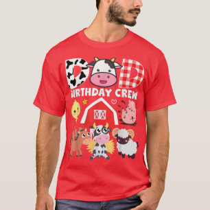 Camiseta Cow Dad Birthday Crew Farm Theme Animals Birthday