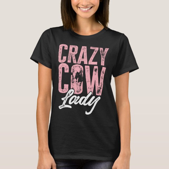 Camiseta Cow Farm Animals Crazy Cow Lady (Frente)