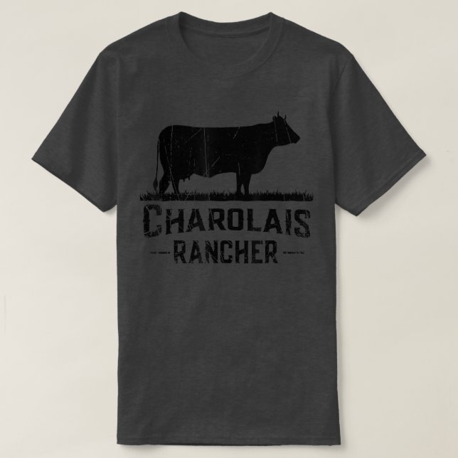 Camiseta Cow Farmer - Charolais Rancher  (Frente do Design)