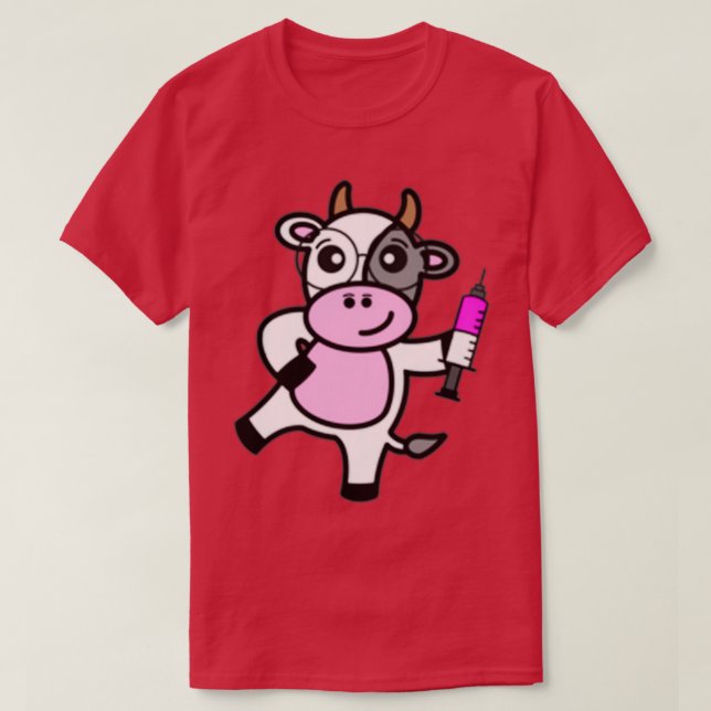 Camiseta Cow Flu shot (Frente do Design)