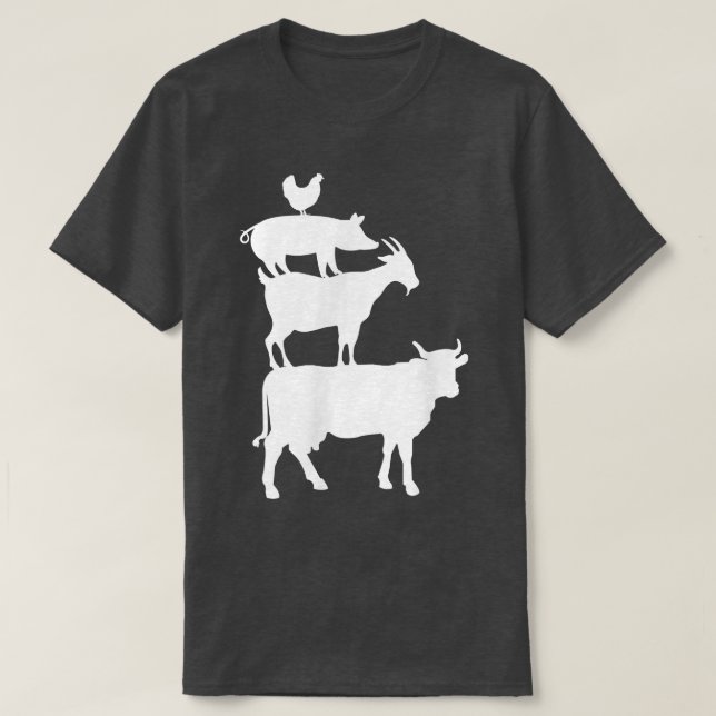 Camiseta Cow Goat Pork Chicken Farmer Animal Country T-Shir (Frente do Design)