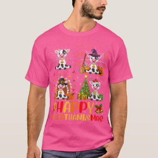 Camiseta Cow Hallothanksmas Halloween Thanksgiving Christma