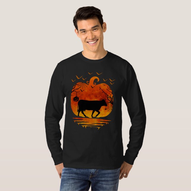CAMISETA COW HALLOWEEN COSTUME COSTUME PUMPKIN FALL SEASEN (Frente Completa)
