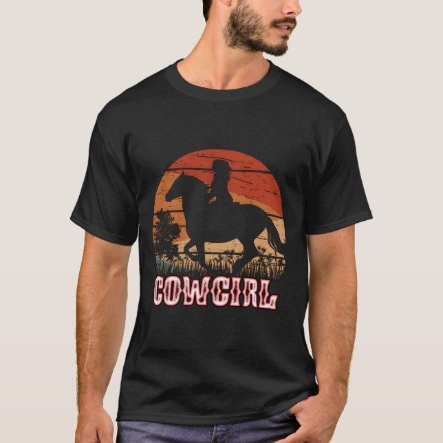 Camiseta Cow Horse Riding Style Rodeo Texas Ranch (Frente)