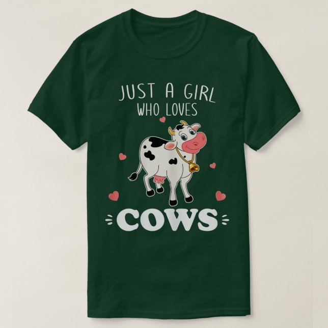 Camiseta Cow Just A Girl Who Loves Cows  (Frente do Design)