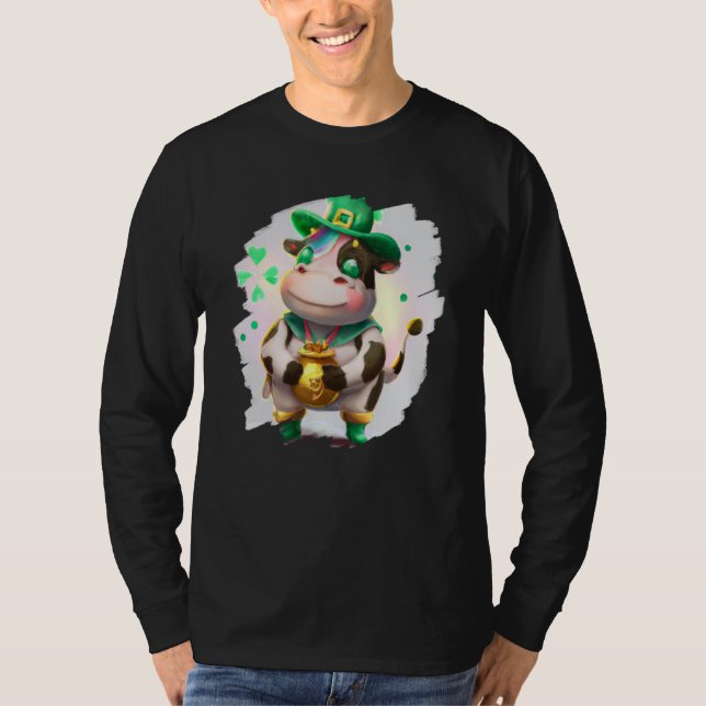 Camiseta Cow Leprechaun Cows St Patricks Day  3 (Frente)