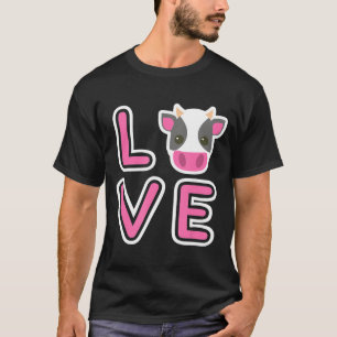 Camiseta Cow Love Box Emoji Face Raparigas Toddler Crianças
