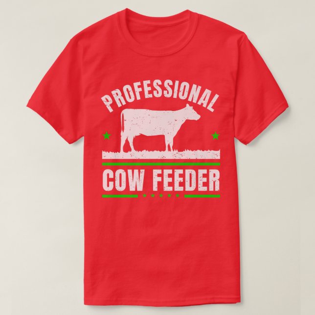 Camiseta Cow Lover Cattle Farmer  Professional Cow Feeder   (Frente do Design)
