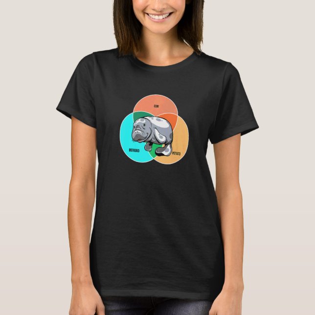 Camiseta Cow Mermaid Potato Sea Cow Zookeeper Sea Animal Ma (Frente)