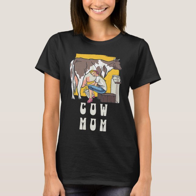 Camiseta Cow Mom  Farmer Scottish Highland Cows Cowgirl Boy (Frente)