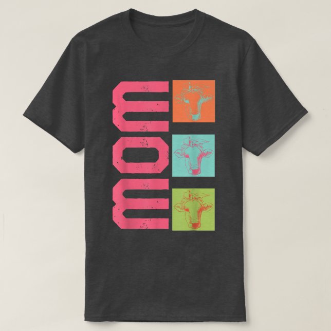 Camiseta Cow Mom Mother's Day Cow Lover Wife Farm Animal Fa (Frente do Design)