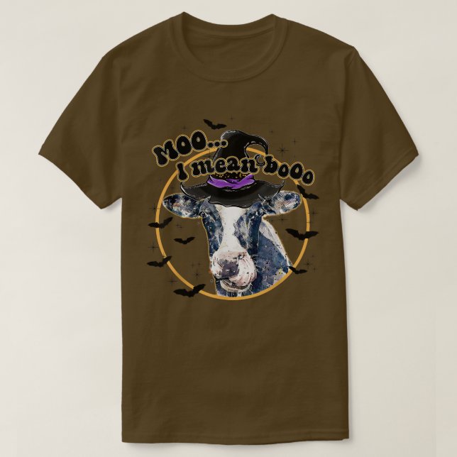 Camiseta Cow Moo I Mean Boo Halloween Fall Tees For Farmer  (Frente do Design)