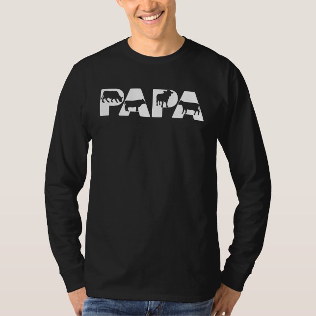 Camiseta Cow Papa  Papa Cow Father s Day (Frente)