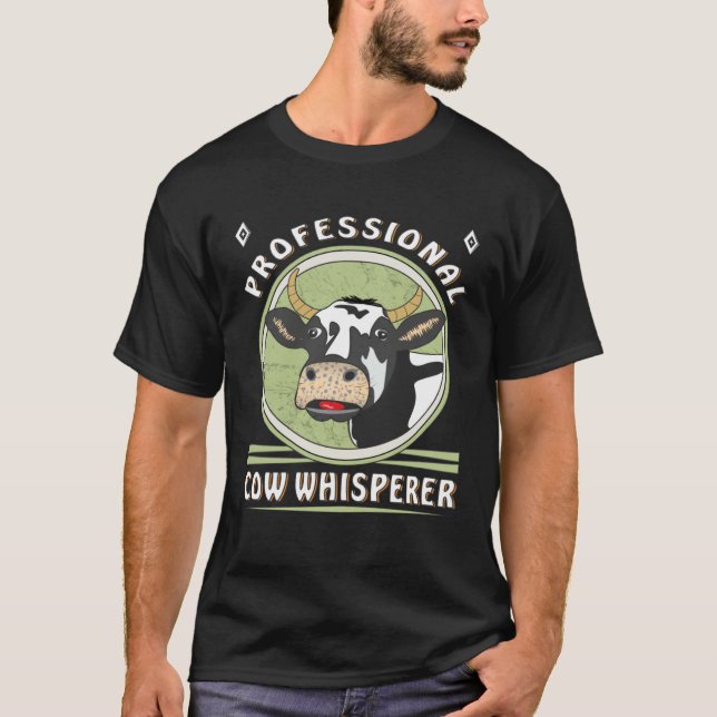 Camiseta Cow Professional Cow Whisperer Farmers Cows (Frente)