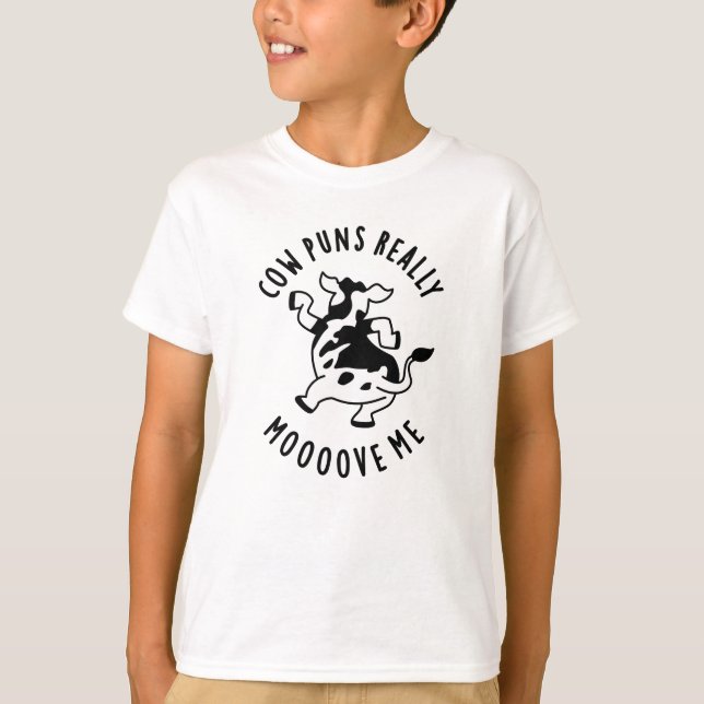 Camiseta Cow Puns Realmente Me Move Um Fungo De Animal Engr (Frente)