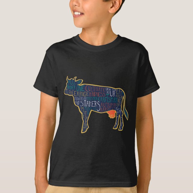 Camiseta Cow Silhouette Tygraphy Phrases Heifer Fun Chris T (Frente)