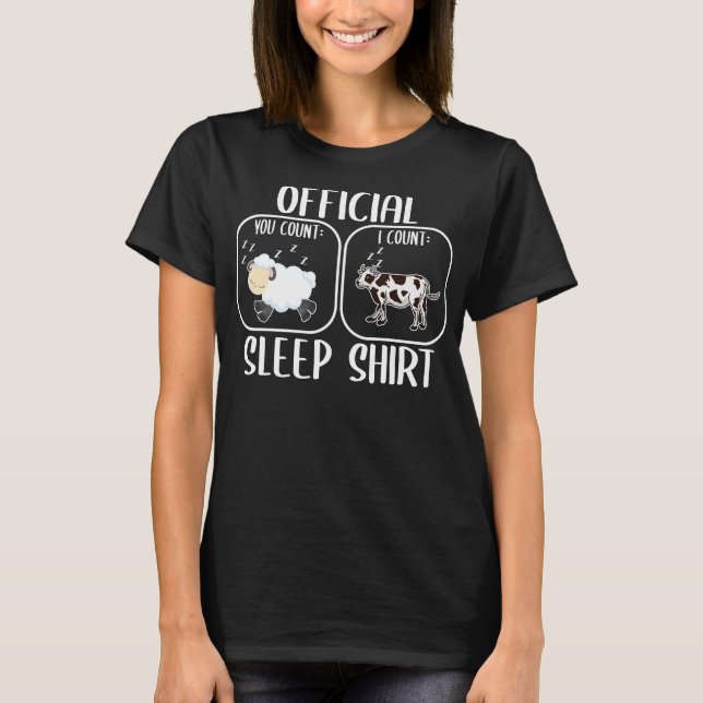 Camiseta Cow sleep shirt counting sheep (Frente)