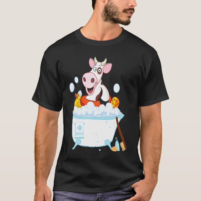 Camiseta Cow Taking Bath Animal Cows (Frente)
