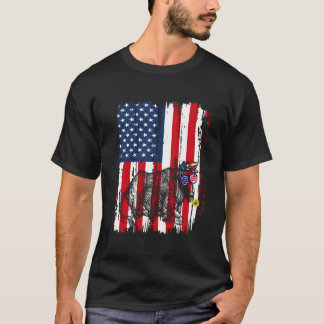 Camiseta Cow With Usa Flag Patriotic Farmer Usa Cow Animal