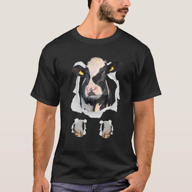 Camiseta Cow World Farm Animal Mens Womens (Frente)