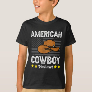 Camiseta Cowboy Americano - Rodeo - Bandeira Americana Vint