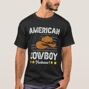 Camiseta Cowboy Americano - Rodeo - Bandeira Americana Vint
