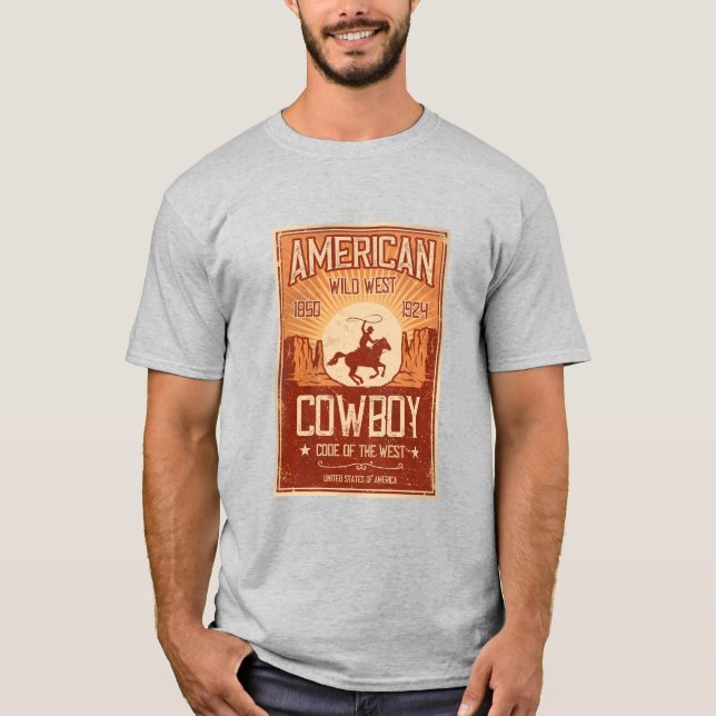 Camiseta Cowboy americano Wild West (Frente)