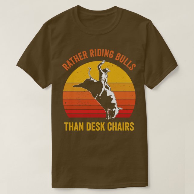 Camiseta Cowboy Bull Dirigindo Rodeo Bull Touro Engraçado (Frente do Design)