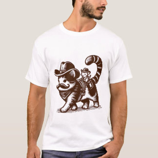 Camiseta Cowboy Cat Meowboy Engraçado Gato para Mulheres Ho