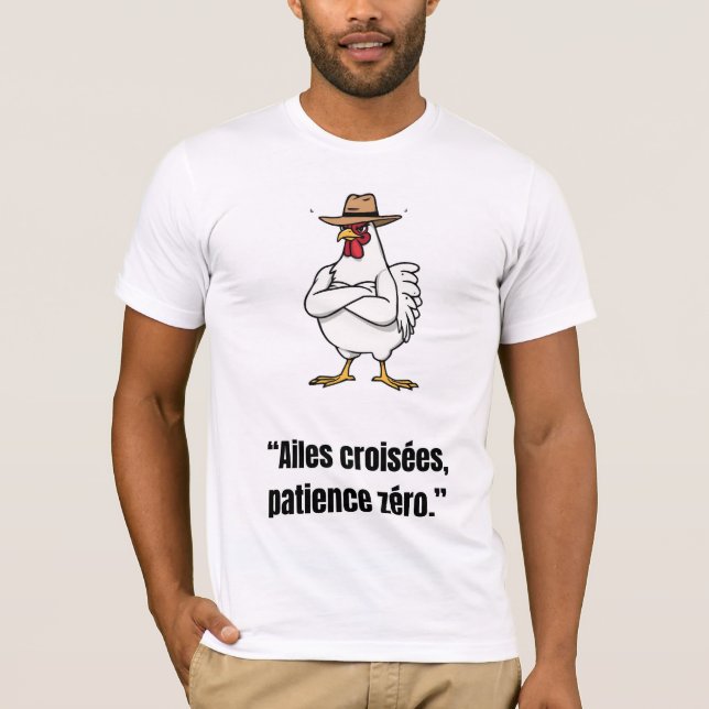 Camiseta Cowboy Chicken Attitude – Funny Cartoon Tee (Frente)