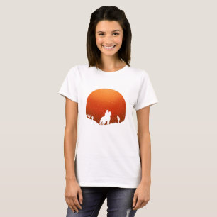 Camiseta Cowboy com o cavalo Selvagem do pôr do sol Oeste