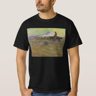 Camiseta Cowboy conduzindo gado no Range por Lon Megargee