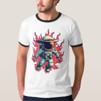 Camiseta Cowboy cósmico - Astronauta nas chamas