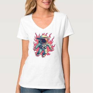 Camiseta Cowboy cósmico - Astronauta nas chamas