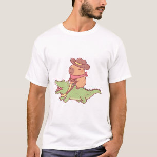 Camiseta Cowboy Cowboy Cowboy Caindo Um Crocodilo Engraçado