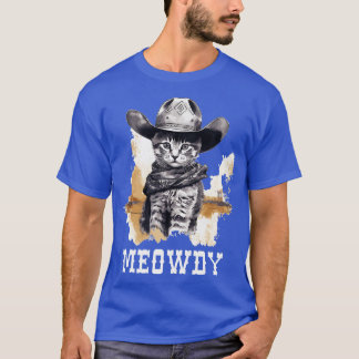 Camiseta Cowboy Cowboy Engraçado Meow Howdy Meowdy 2
