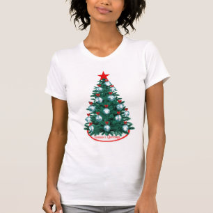 Camiseta Cowboy Cowgirl Fazendo Ornamento de Árvore de Nata