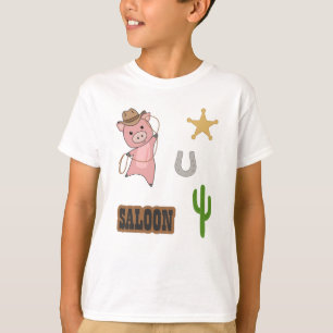 Camiseta Cowboy Cowgirl Pig Saloon Western Country