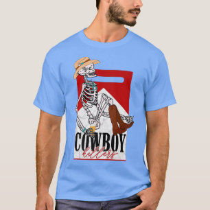 Camiseta Cowboy Engraçado Cowboy Skelboy Skeleton Western S