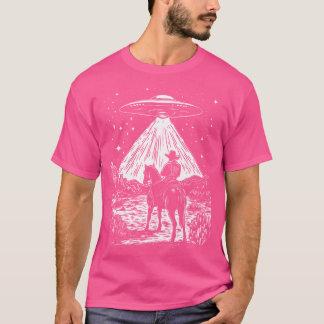 Camiseta Cowboy Engraçado Ufo Alienígena Cowgirl País Sul R