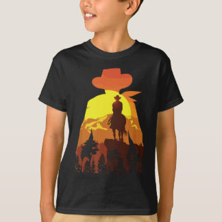 Camiseta Cowboy excelente escalando pássaro oeste